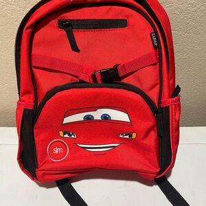 Disney Red Backpack with Lightning McQueen Character Design